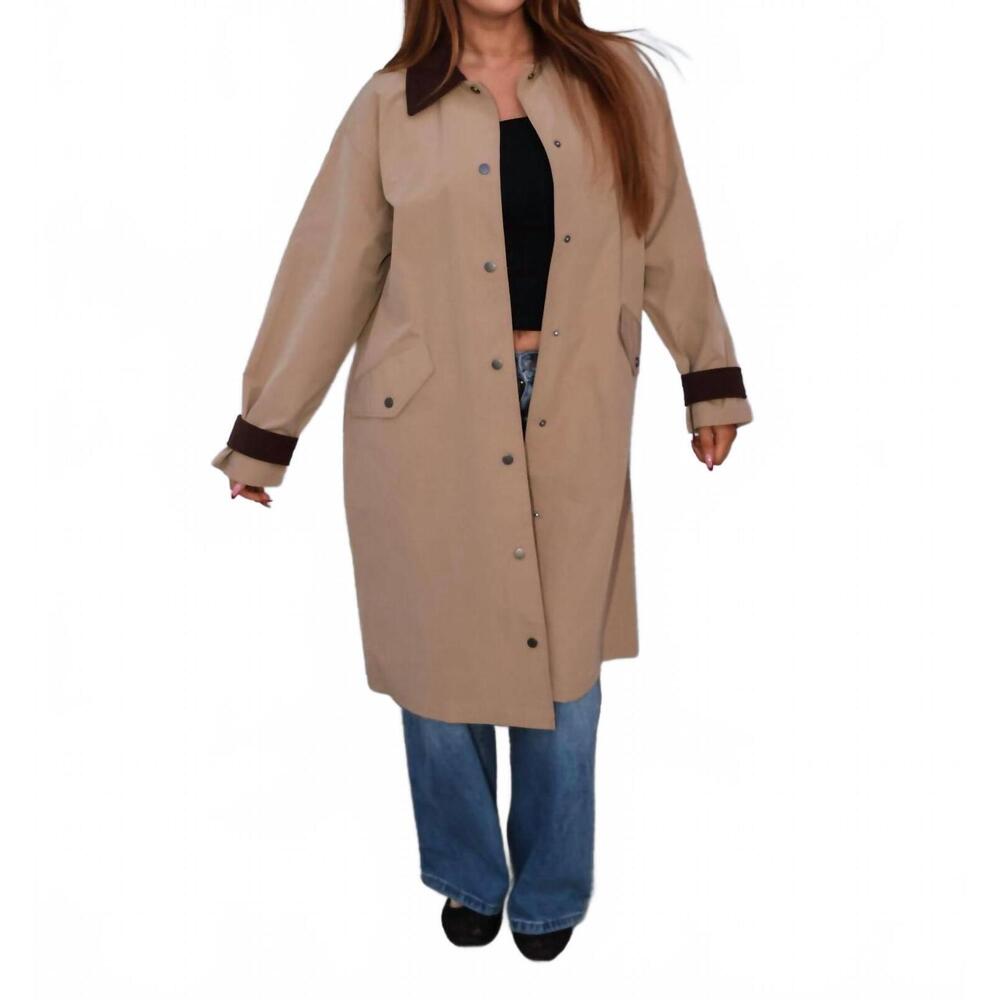 NEW ACTIVE BASIC theodella trench coat in taupe